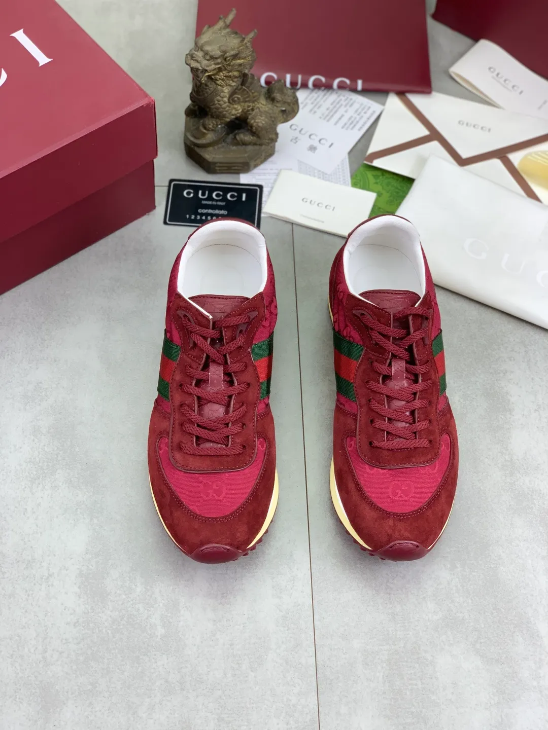 Men's shoes 💰P640 New Gucci Gucci Top version Latest catwalk style Re-Motion series Thick-soled casual sports shoes Original purchase and development ▪️Fabric: Original custom imported first-layer cowhide ▪️Sole: Original molded TPU material ▪️Sole thickness: 3.5CM ▪️Size: Men 39-45 Color: 8️⃣ colors available, boutique packaging